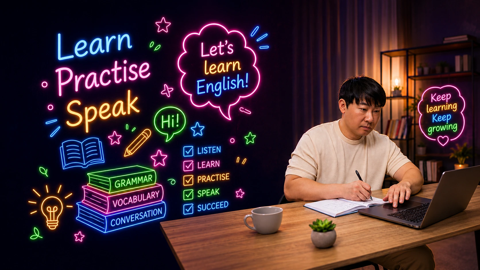 質問・返答・理由を使って英語を話す練習をする学習者